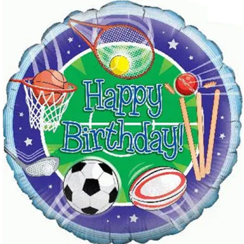 18 Happy Birthday Sports Foil Balloon