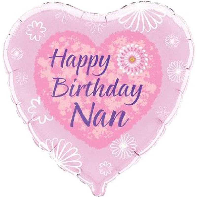 18inch Happy Birthday Nan Heart Balloon