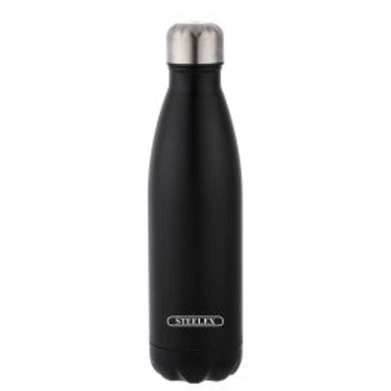 500ml S/S Vacuum Bottle ‘Black’ -Steelex