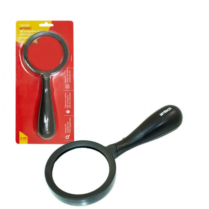 AMTECH 3x MAGNIFICATION LED HAND MAGNIFIER