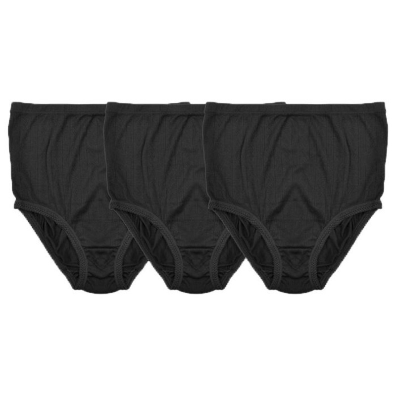 Anucci Womens 3 Pack Pointelle Full Briefs – Assorted colors and Size Avail: 12/14; 16/18; 20/22; 24/26