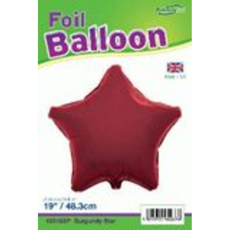 Burgundy Star Foil Balloon (19 Oaktree) 1pc