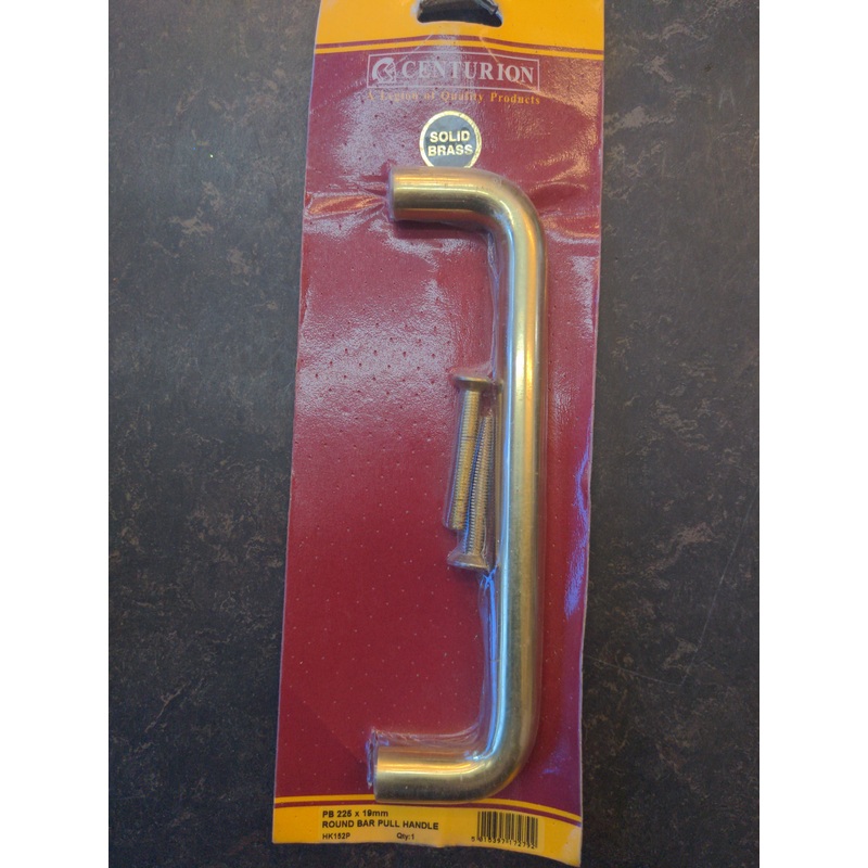 Centurian PB225x 19mm Round Bar Pull Handle Solid Brass