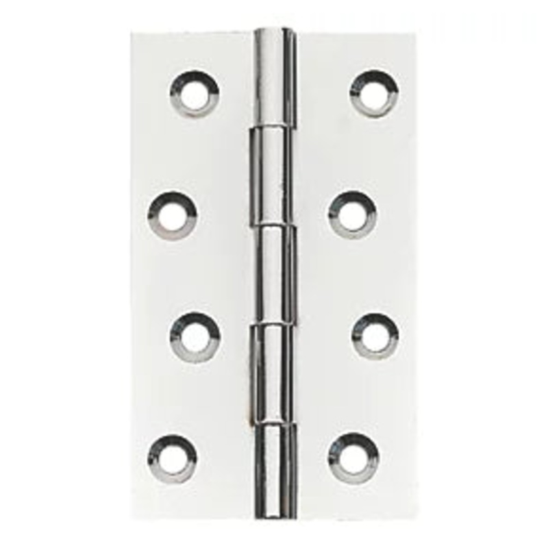 100mm Chrome Pk of 3 Hinges With Screws
