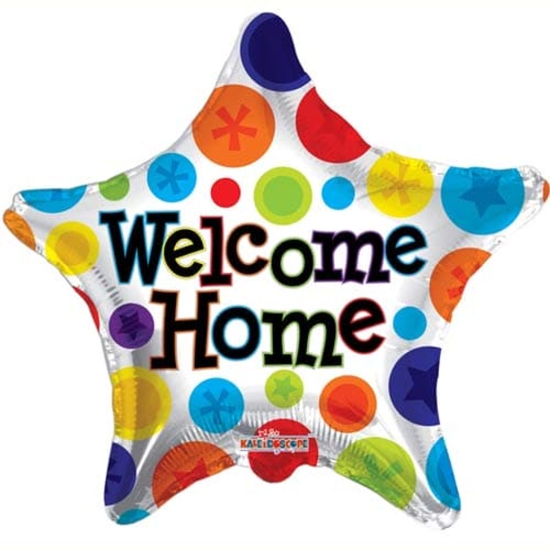 18 Welcome Home Star Foil Balloons
