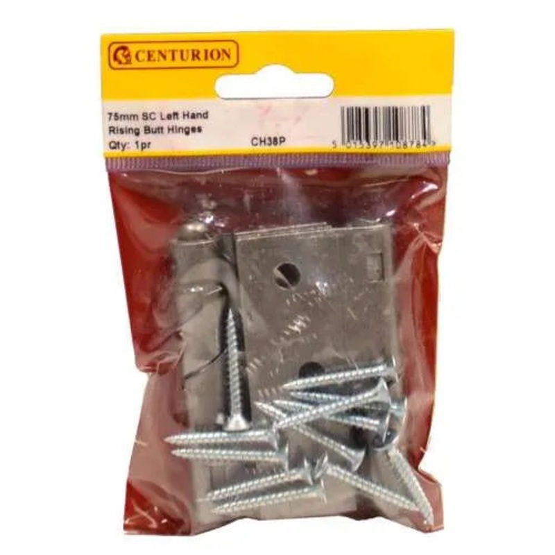 Centurion 75mm (3 Inch) Left Hand 466 Pattern Steel Rising Butt Hinges (1 Pair)