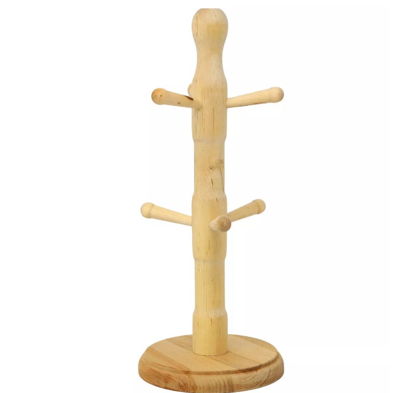 6-Peg Mug Tree Monsoon Rack Rubberwood