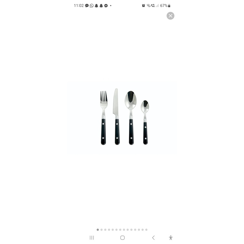 Apollo Bistro Stainless Steel Cutlery Set Dark Grey 16pc Essentials Basic Pack