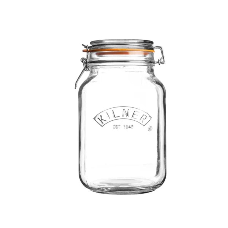 2-Litre Clip Top Square Jar