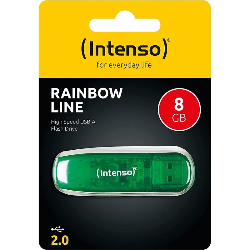 8GB Intenso Rainbow Line USB 2.0 Flash Drive Green