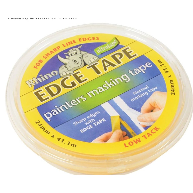 CENTURION Painters Sharp Line Edge Masking Tape, Yellow, 24mm X 41.1m