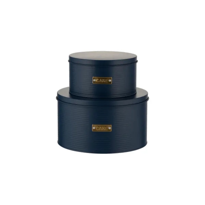 Elevate Your Kitchen: Otto Navy Set 2 Cake Tins | Stylish Storage Solutions.