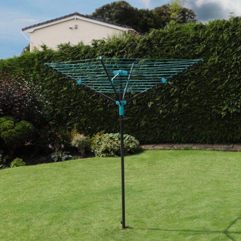 Efficient Drying Solution: 40m 4 Arm Rotary Airer in Slate Grey.