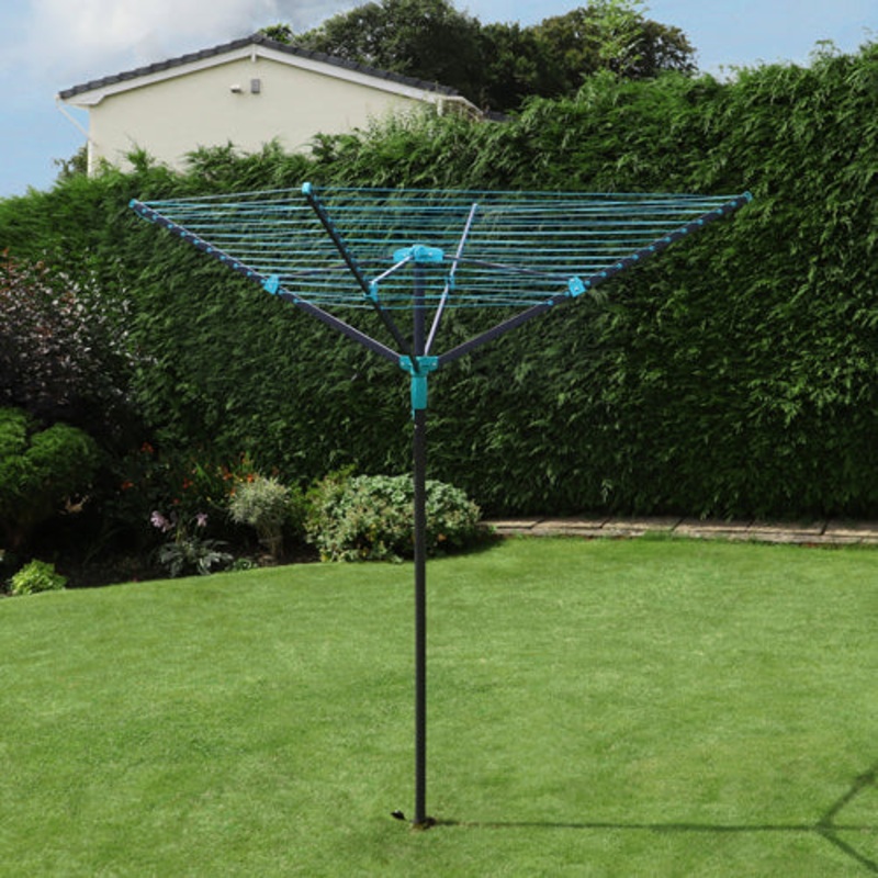 Effortlessly Dry Your Laundry with our 50m 4 Arm Rotary Airer in Slate Grey.