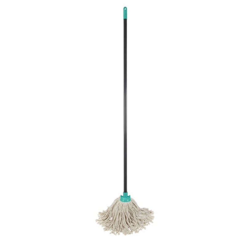 Turquoise String Mop: Effortlessly Clean Floors.