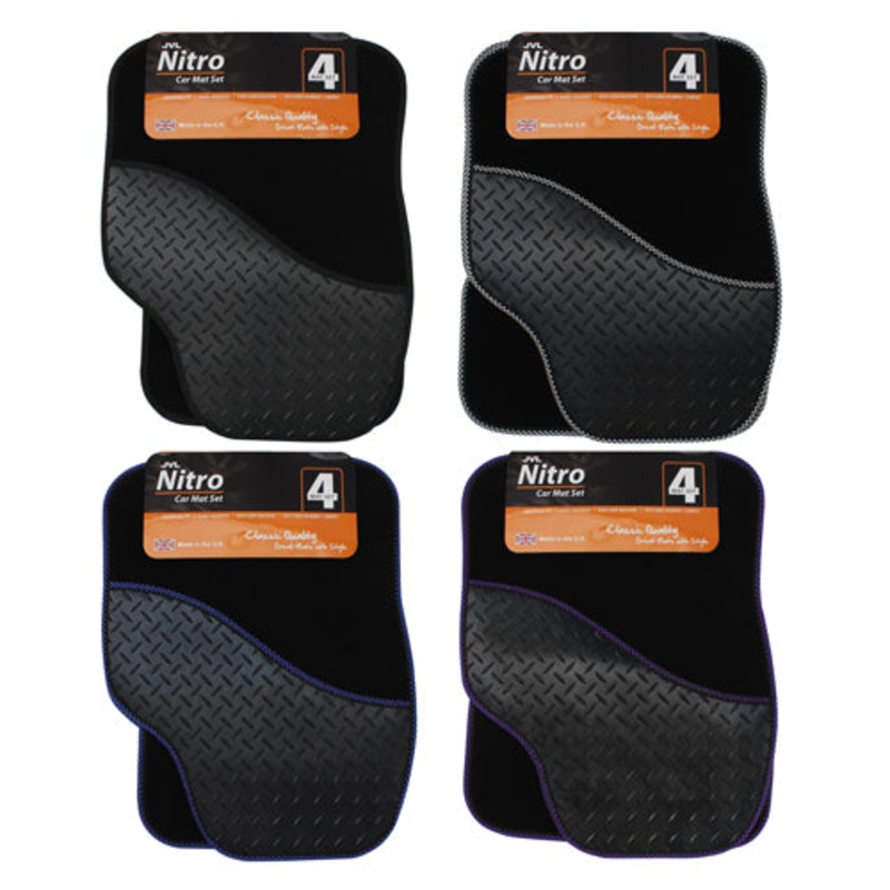 Upgrade Your Car Interior with Nitro 4 Piece Car Mat Set.