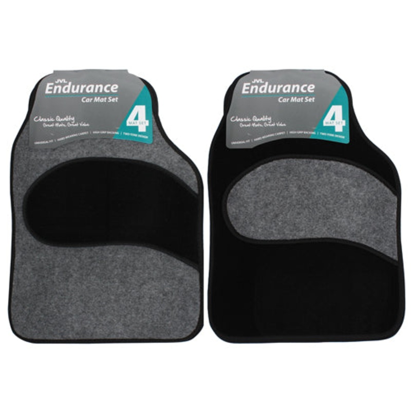 Upgrade Your Car’s Interior with Endurance 4-Piece Carpet Car Mat Set – Assorted Colors.