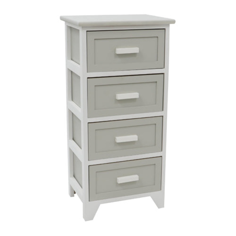 Abingdon 4 Drawer Tall Storage Unit in Grey | Organize Your Space Efficiently.