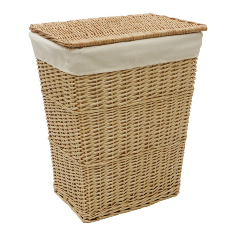 Acacia Rectangular Willow Laundry Basket – Honey: Stylish Storage Solution.