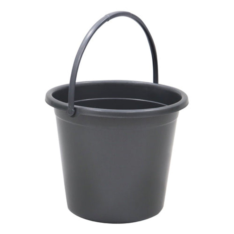 10 Litre Round Recycled Plastic Bucket – Grey | Eco-Friendly Storage Solution.