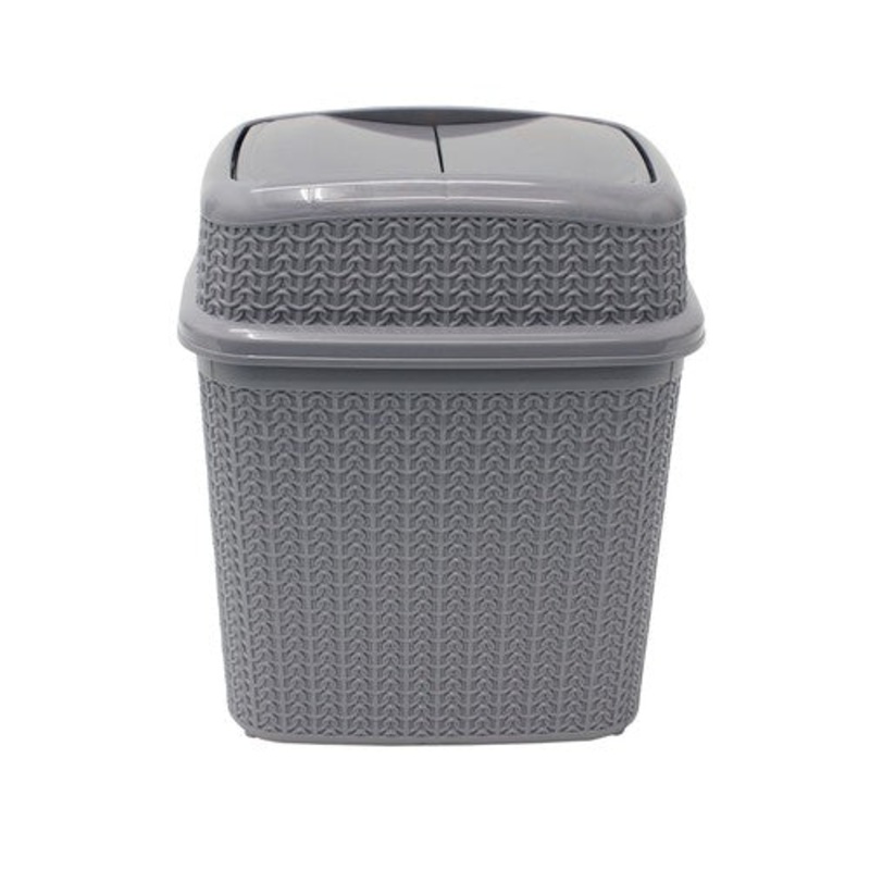 10L Push Top Bin – Grey