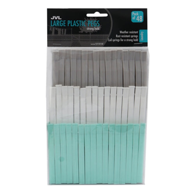 48-Pack Large Plastic Pegs – Vibrant Assorted Colors | Convenient Laundry Essentials.