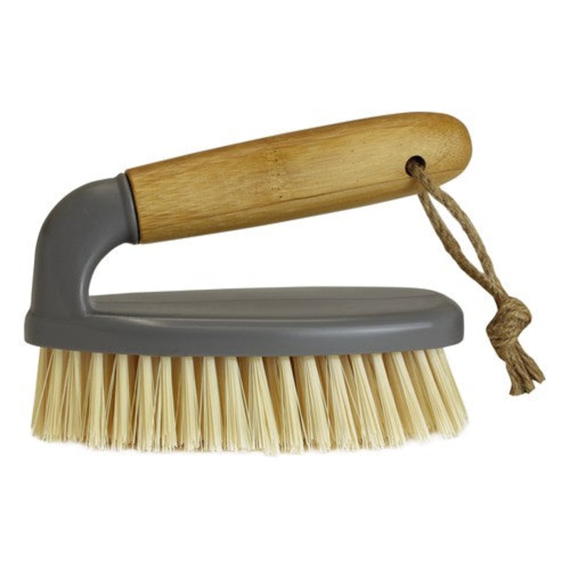 Bamboo Scrubbing Brush With Handle | Eco-Friendly Cleaning Tool.
