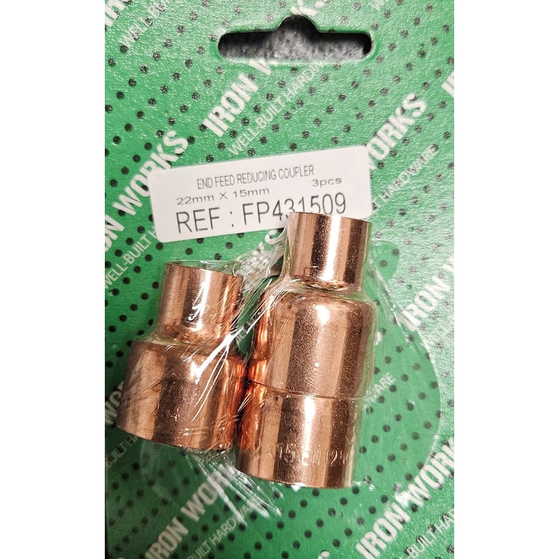 22mm x 15mm End Feed Reducing Coupler – Plumbing Fitting FP431509 – 5198