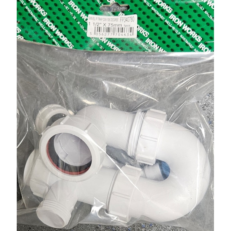 4634 FP340780 1.1/2 X 75MM Swivel P Trap with 135 Degree Nozzle