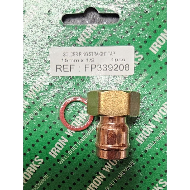 5297 FP339208 15MM x 1/2 Solder Ring Straight Tap Connector – Plumbing Fittings