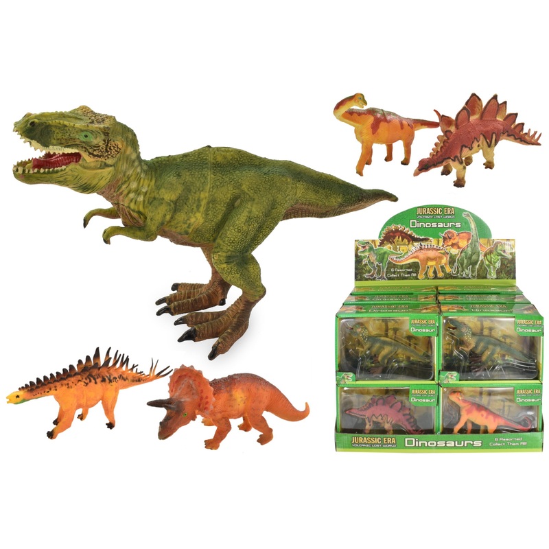 6 Dinosaur Toys in Window Box – Realistic Figures for Imaginative Play