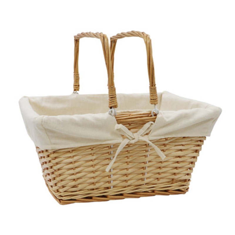 the Stylish Acacia Rectangular Willow Shopping Basket – Honey | Perfect for Farmers’ Markets & Picnics.