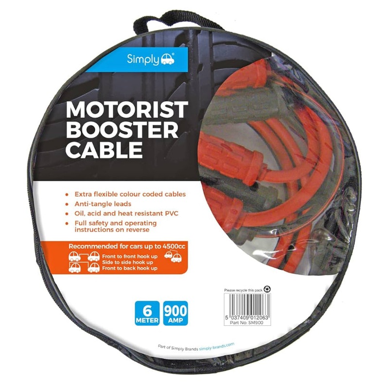 ZIP-BAG MOTORIST JUMP LEADS BOOSTER CABLE 6M 900AM