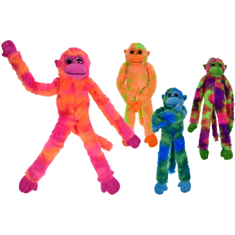 60cm Plush Hanging 2 Tone Monkeys – Set of 4 Assorted