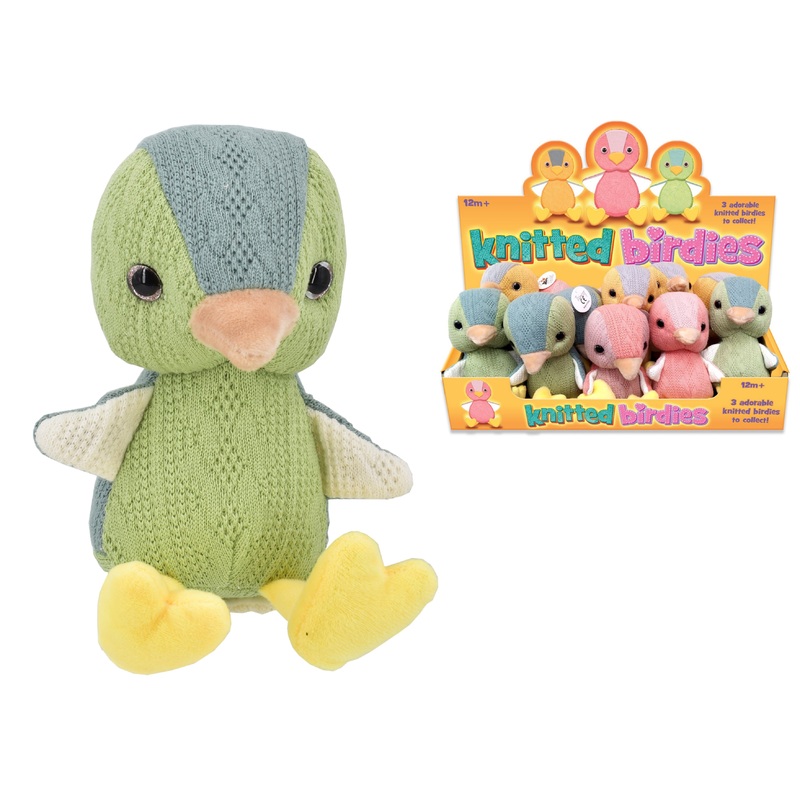 Adorable 14cm Knitted Birdies in Display Box  the Cutest Knit Bird Decor