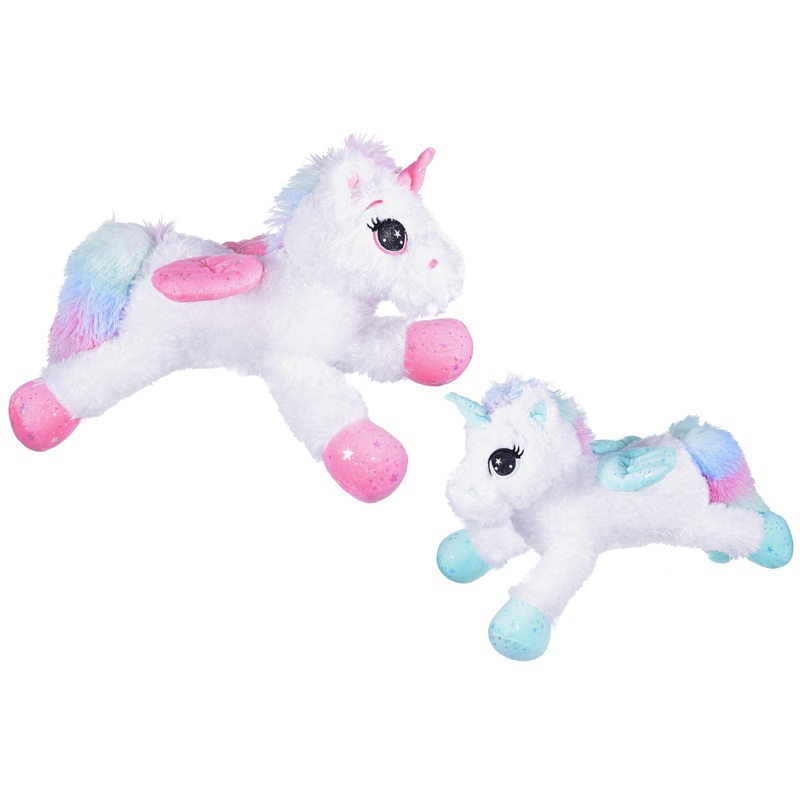 Adorable 45cm Plush Glitter Unicorns: 2 Assorted Designs | Perfect for Kids’ Playrooms