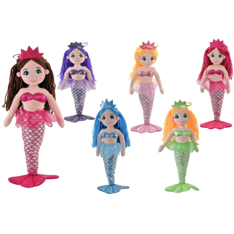 Adorable 55cm Plush Mermaid Dolls in 6 Assorted Vibrant Colors | Perfect Gift for Kids
