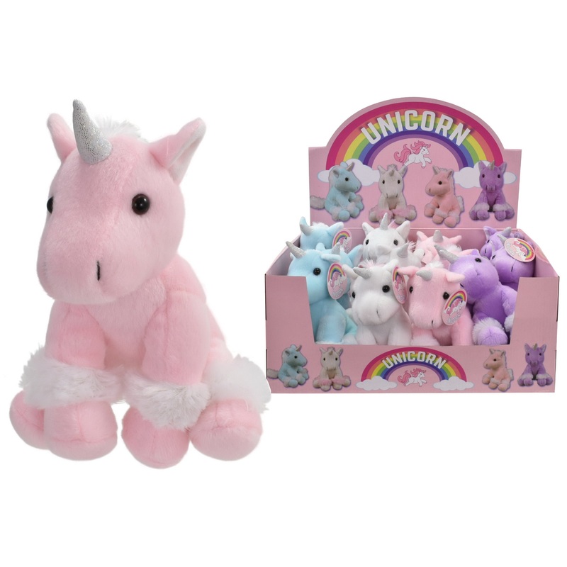 Adorable 6 Plush Unicorns: 4 Assorted Colors in Display Box | Perfect for Kids & Collectors