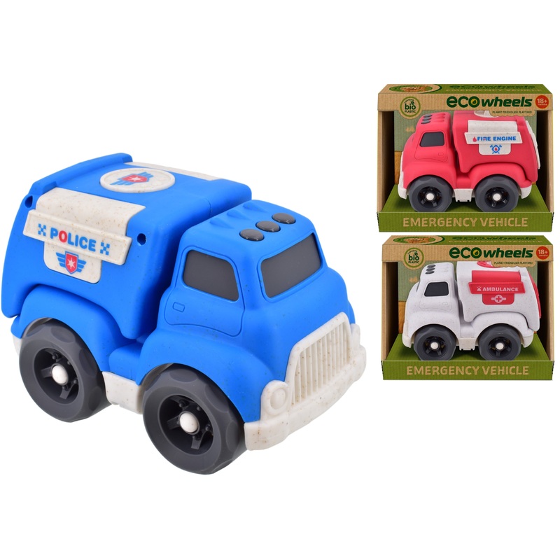 Eco-Friendly Bio Plastic Rescue Vehicles | 16cm Toys for Kids