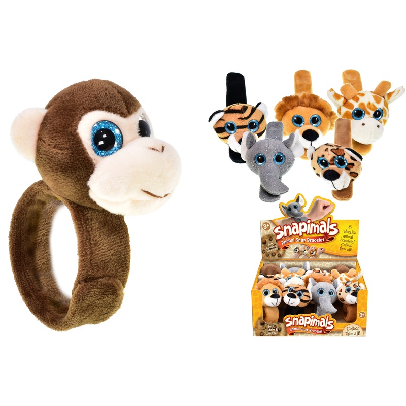 Snap Bracelet Wild Animals: Assorted Designs in Display Box (Pack of 6)