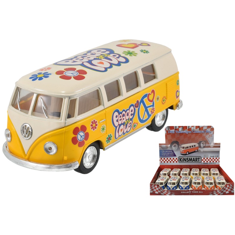 1:32 Scale Diecast VW Campervan with Tampo Print | Collectible Model (4 Assorted Colors)