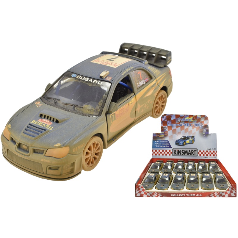 1:36 Scale Die-Cast Subaru Impreza WRC 2007 (Muddy) – Authentic Collectible