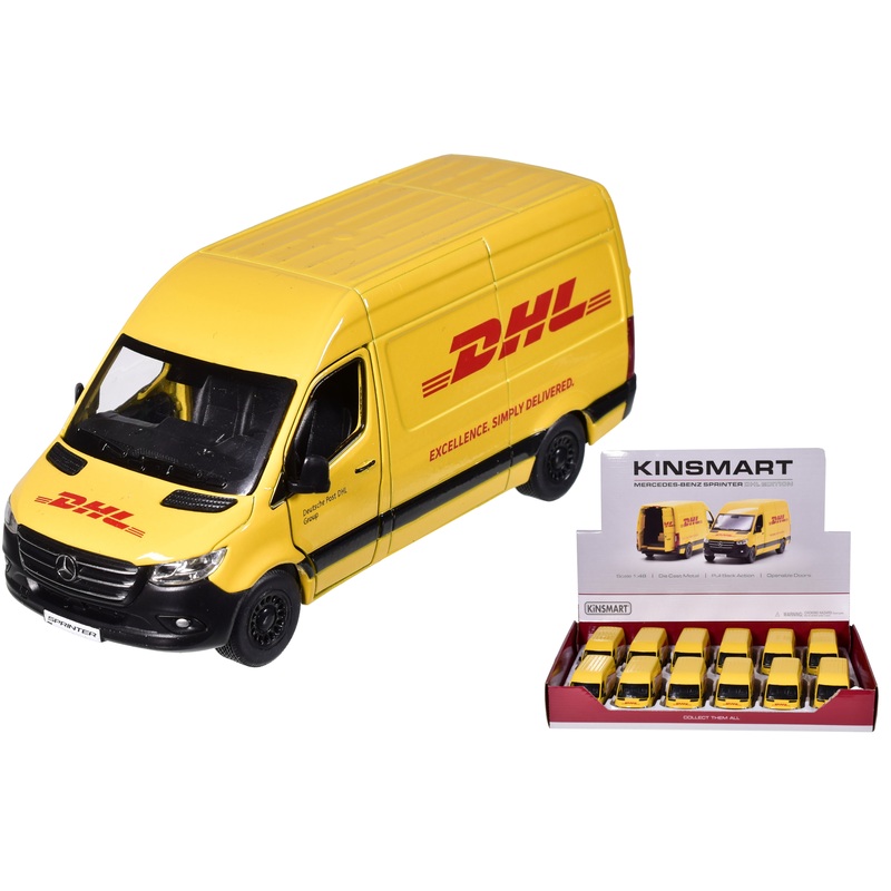 1:48 Scale Die-Cast Mercedes Benz Sprinter DHL Van | Collectible Model for Enthusiasts