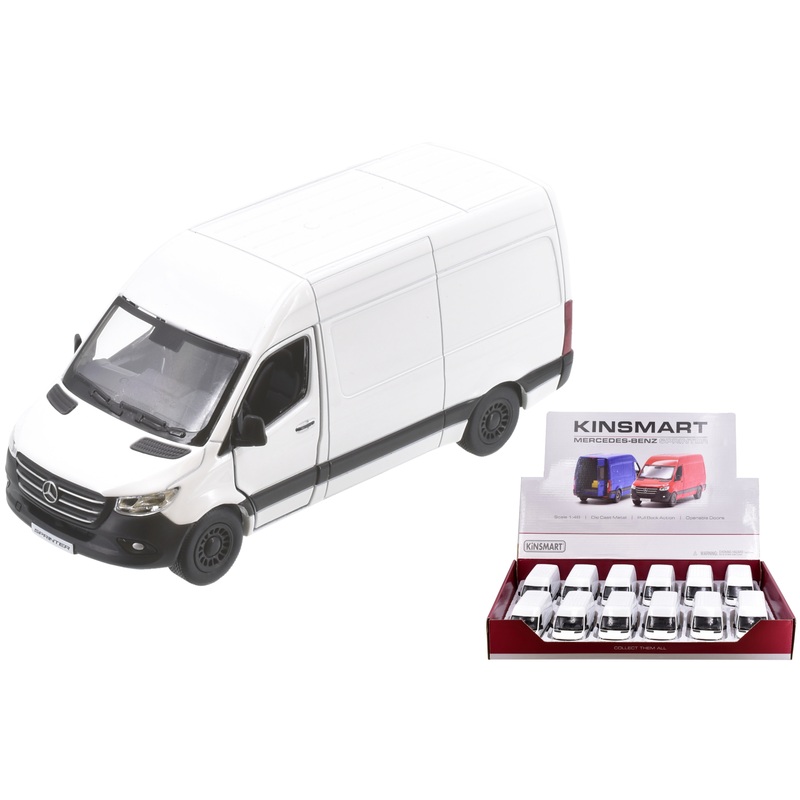 1:48 Scale Diecast Mercedes-Benz White Sprinter Van | Miniature Model for Collectors