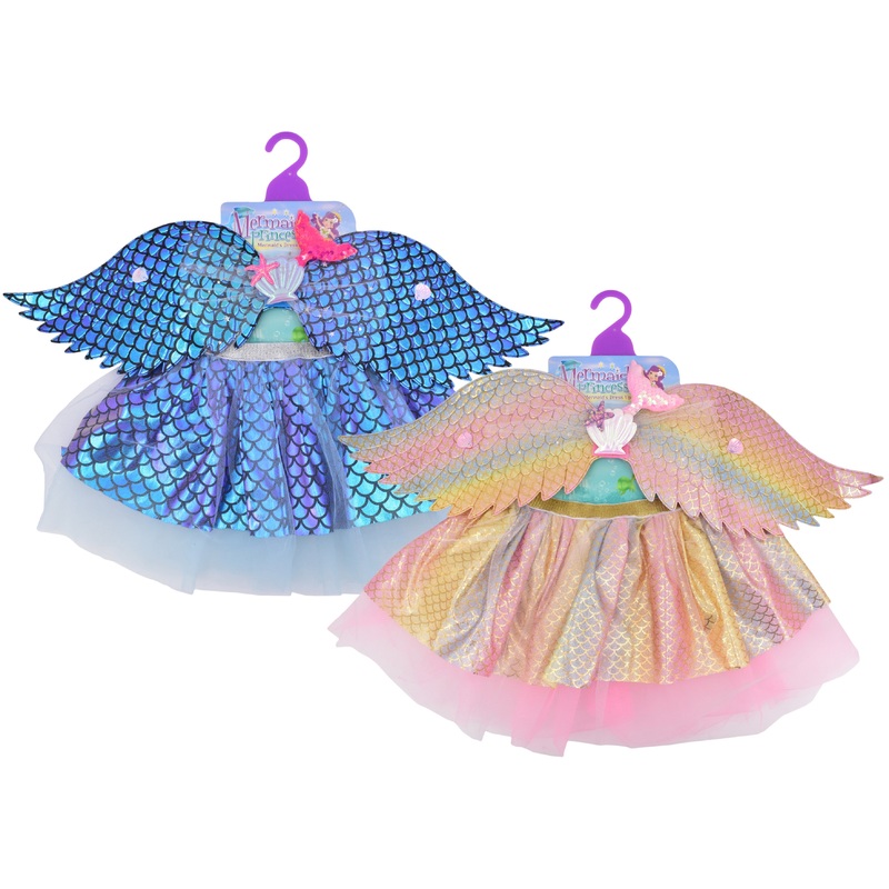 Mermaid Dress Up Set with Wings – 2 Assorted Transform into a Magical Mermaid