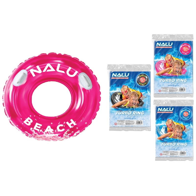 36 Inflatable Turbotyre With Handles | Fun Pool Toy (3 Assorted Colors)