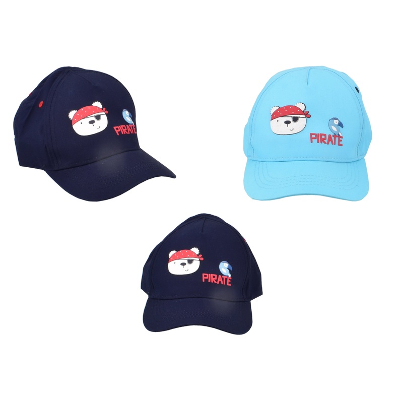 Adorable Child’s Cotton Baseball Cap  Pirate Bear Design