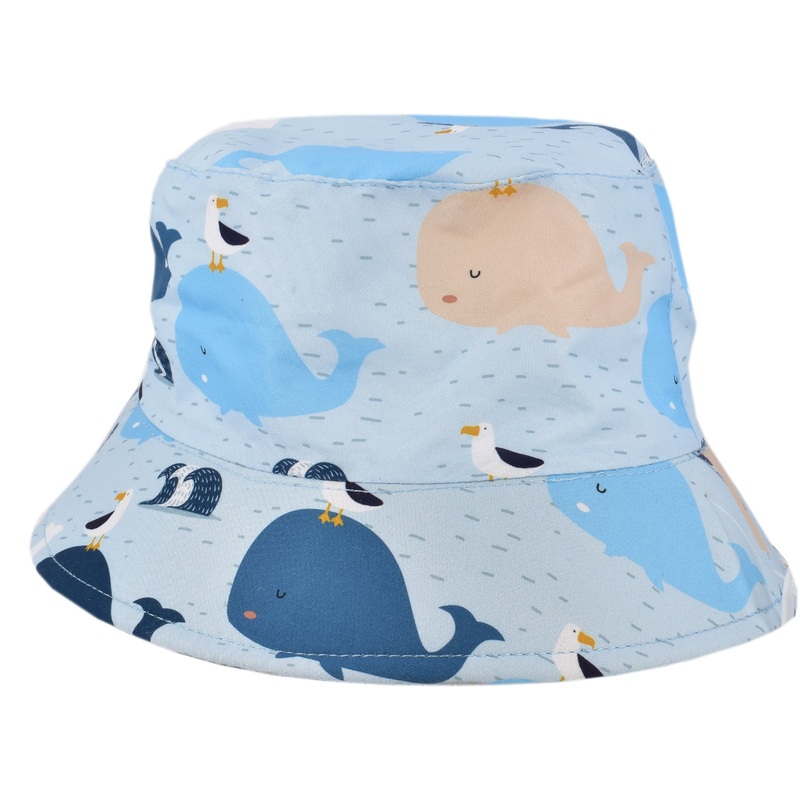 Adorable Child’s Whale Print Reversible Bucket Hat 54cm | Trendy Kids’ Headwear