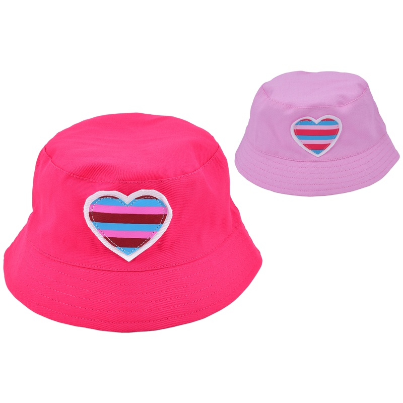 Adorable Girls Bucket Hat with Heart Embroidery