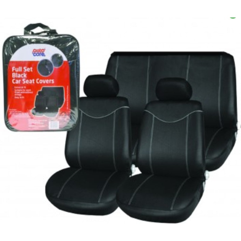 AUTO CARE FULL SET BLACK CAR SEAT COVERS